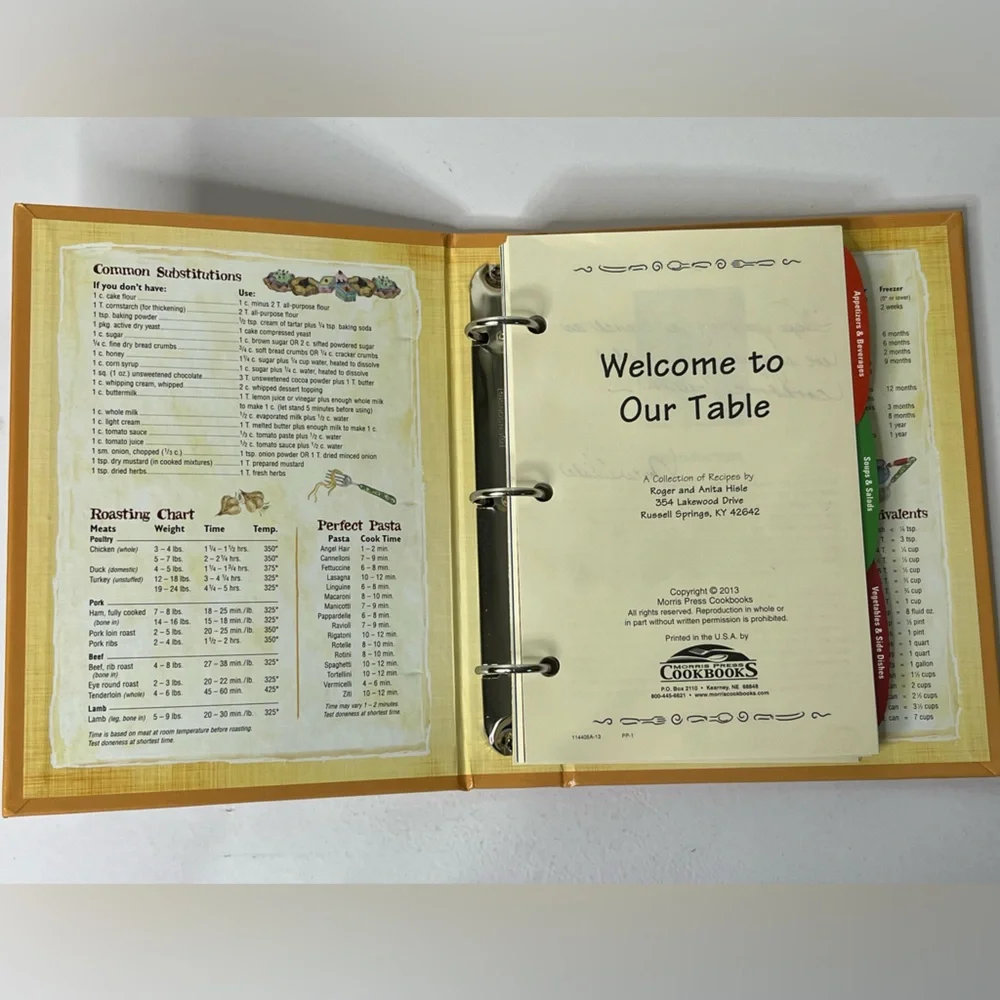 Welcome To Our Table‎ Roger and Anita Hisle Recipe Collection Cookbook Kentucky